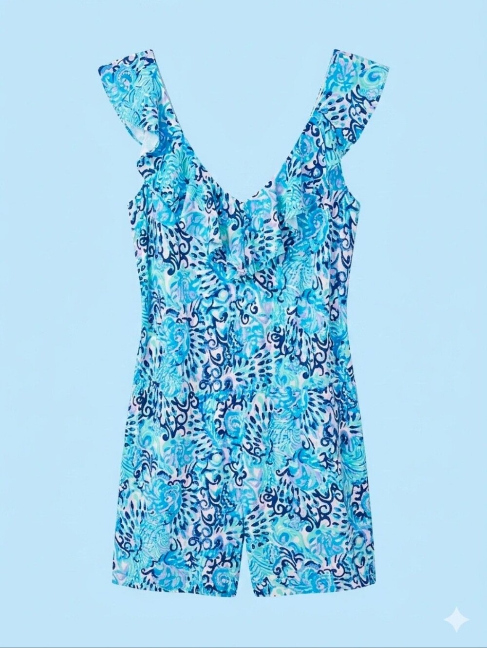 Lilly Pulitzer Alessa Ruffle V-Neck Romper/Dress